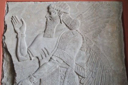 Relief depicting an ancient Assyrian deity in Pergamon Museum, Berlin