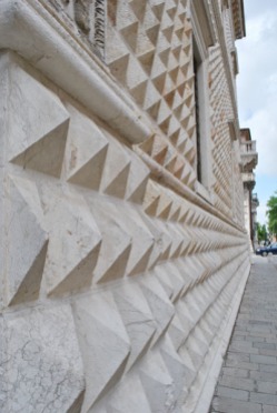 Details of Palazzo dei Diamanti in Ferrara