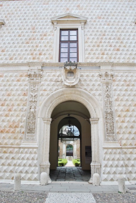 Entrance to Palazzo dei Diamanti in Ferrara