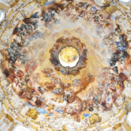 Painted cupola of Ettal Church in Bavaria
